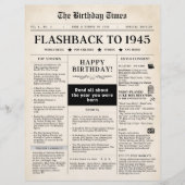 Geboren in 1945 Mock Krant sepia (Voorkant)