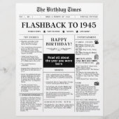 Geboren in 1945 Mock Krant zwart-wit (Voorkant)