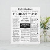 Geboren in 1945 Mock Krant zwart-wit (Staand voorkant)