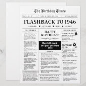 Geboren in 1946 Fun Newspaper zwart en wit (Voorkant / Achterkant)