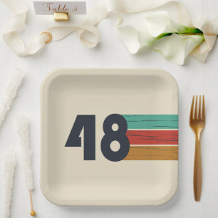 Geboren in 1948 verjaardag papieren bordje