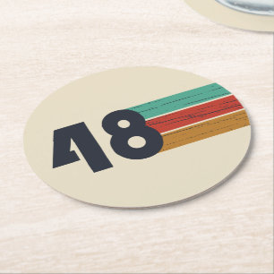 Geboren in 1948  verjaardag ronde kartonnen onderzetter