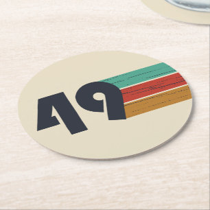 Geboren in 1949  75e verjaardag ronde kartonnen onderzetter