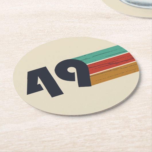 Geboren in 1949  jaar ronde kartonnen onderzetter (Gebogen)