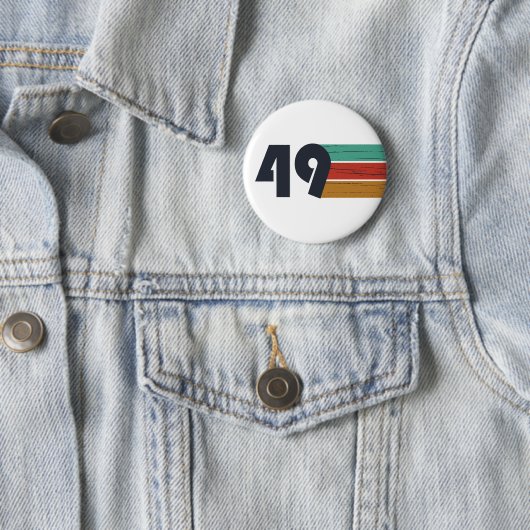 Geboren in 1949 Vintage Verjaardagsfeestje Ronde Button 5,7 Cm (In situ)