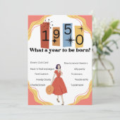 Geboren in 1950 Een jaar om te herdenken Happy Bir Kaart (Staand voorkant)