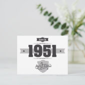 Geboren in 1951 (Dark&Lightgrey) Briefkaart (Staand voorkant)
