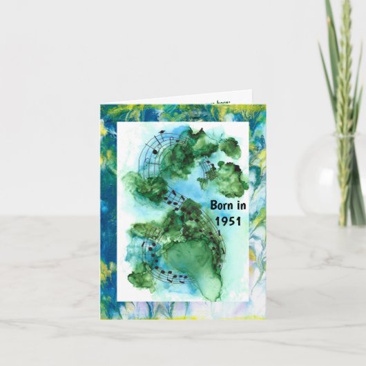 Geboren in 1951 Plechtige feiten Kaart (Voorkant)