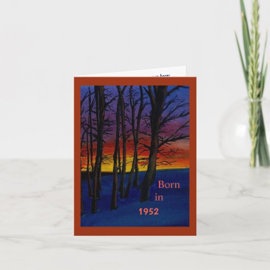 Geboren in 1952 in Birthday Fun Facts Kaart (Voorkant)