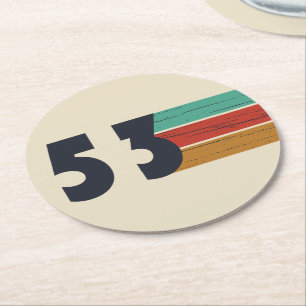 Geboren in 1953  ronde kartonnen onderzetter