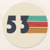 Geboren in 1953  ronde kartonnen onderzetter (Voorkant)