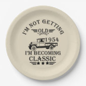 Geboren in 1954  70e verjaardag mannen geschenken papieren bordje (Voorkant)