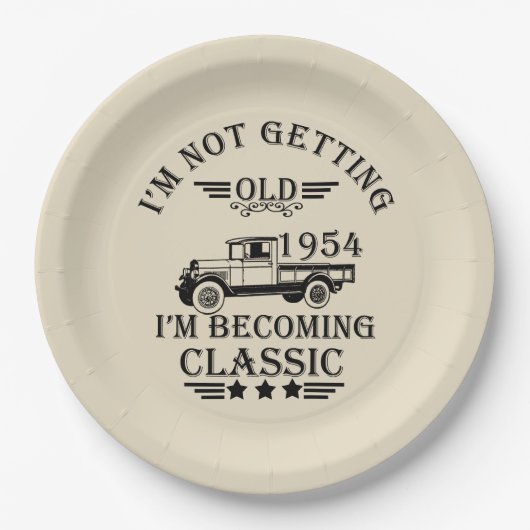 Geboren in 1954  70e verjaardag mannen geschenken papieren bordje (Voorkant)