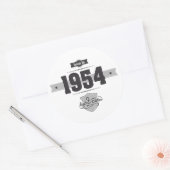 Geboren in 1954 (Dark&Lightgrey) Ronde Sticker (Envelop)