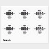 Geboren in 1954 (Dark&Lightgrey) Ronde Sticker (Vel)