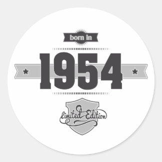 Geboren in 1954 (Dark&Lightgrey) Ronde Sticker