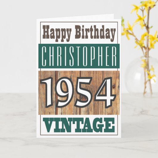 Geboren in 1954 Greetings Card Kaart (Gele Bloem)