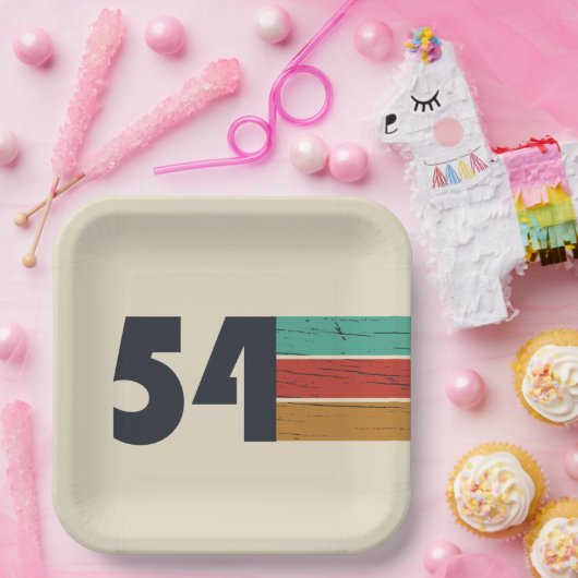 Geboren in 1954  jaar papieren bordje (Feest)