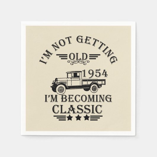 Geboren in 1954  verjaardagsfeest servet (Voorkant)