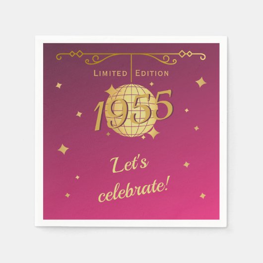 Geboren in 1955 70ste verjaardag feest decoratie r servet (Voorkant)