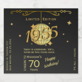Geboren in 1955 70ste verjaardag wijnlabel Set Sparkling Wijnetiket (Enkel label)