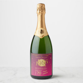 Geboren in 1955 70ste verjaardag wijnlabel Set Sparkling Wijnetiket