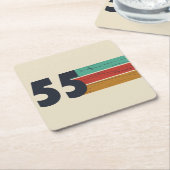 Geboren in 1955  70ste verjaardagscadeau kartonnen onderzetters (Schuin)