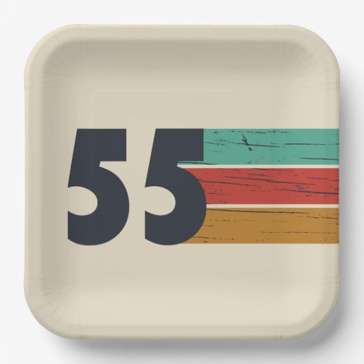 Geboren in 1955  70ste verjaardagscadeau papieren bordje (Voorkant)