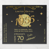 Geboren in 1955 70ste verjaardagsfeest zwart bier  bier etiket (Enkel label)