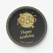 Geboren in 1955 70ste verjaardagsfeest zwart Papie Papieren Bordje (Voorkant)