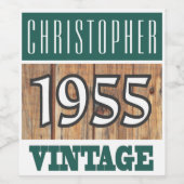 Geboren in 1955. geboortejaar wijn etiket (Enkel label)