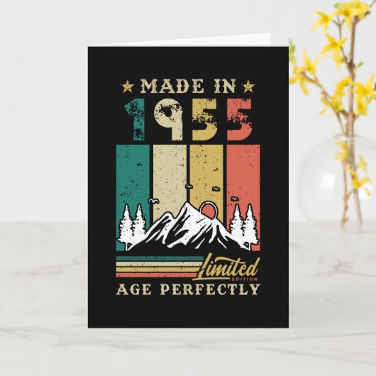 Geboren in 1955 kaart (Gele Bloem)