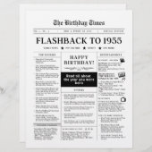 Geboren in 1955 Mock Krant zwart-wit (Voorkant / Achterkant)