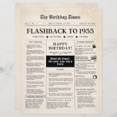 Geboren in 1955 Mock Newspaper voor 70e verjaardag (Voorkant / Achterkant)
