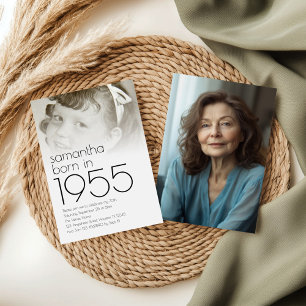 Geboren in 1955 Overlay 2 Foto's 70ste Verjaardags Kaart