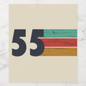 Geboren in 1955 retro 70e verjaardag cadeau wijn etiket (Enkel label)