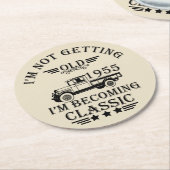 Geboren in 1955 verjaardagscadeaus ronde kartonnen onderzetter (Gebogen)