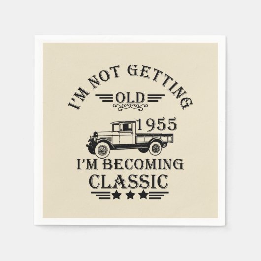 Geboren in 1955 verjaardagscadeaus servet (Voorkant)