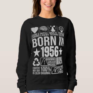 Geboren in 1956 Content Warning Label Barcode Birt Trui
