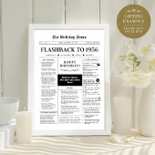 Geboren in 1956 Fun Zwart-wit krant