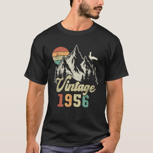 Geboren in 1956 Retro 70e verjaardag Cadeau Classi T-shirt (Voorkant)