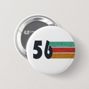 Geboren in 1956 vintage 70e verjaardagsfeestje ronde button 5,7 cm