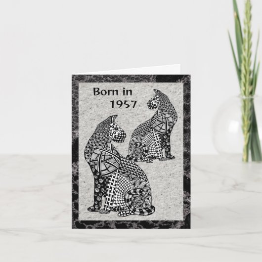 Geboren in 1957: "De leuke feiten van de verjaarda Kaart (Voorkant)