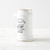 Geboren in 1957 elegante zwarte vintage verjaardag bierpul (Voorkant links)