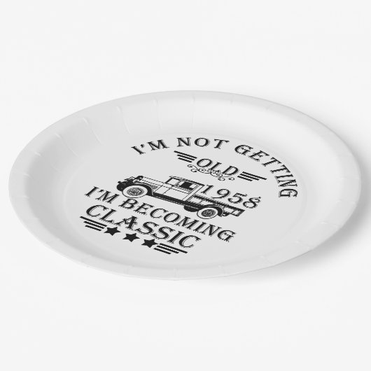 Geboren in 1958  mannen papieren bordje (Gekanteld)