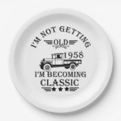 Geboren in 1958 mannen papieren bordje (Voorkant)