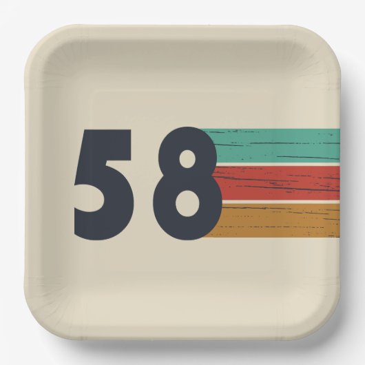 Geboren in 1958  papieren bordje (Voorkant)