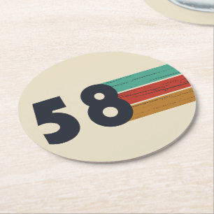 Geboren in 1958  ronde kartonnen onderzetter