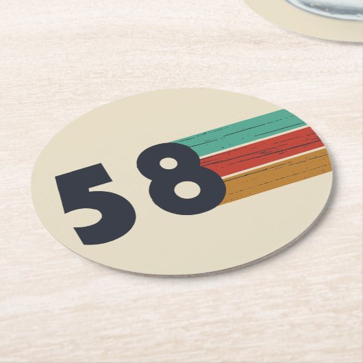 Geboren in 1958  ronde kartonnen onderzetter (Gebogen)