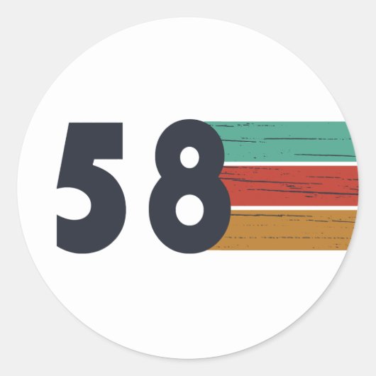 Geboren in 1958  ronde sticker (Voorkant)